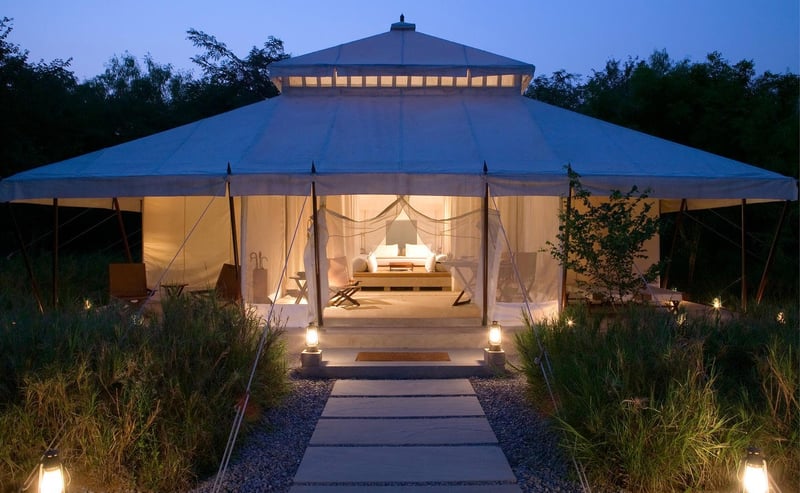 Aman-I-Khas Tents, India extrior during night