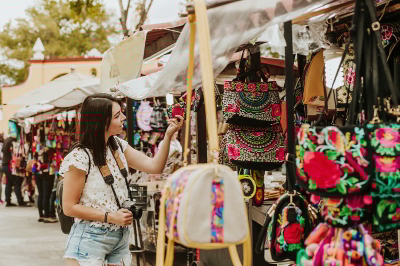 shopping at a local market in Central America