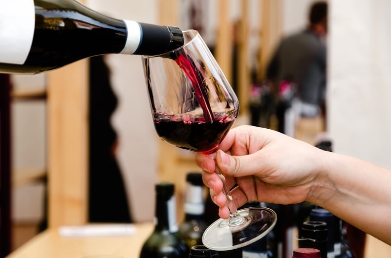 Wine samples in an Argentina festival
