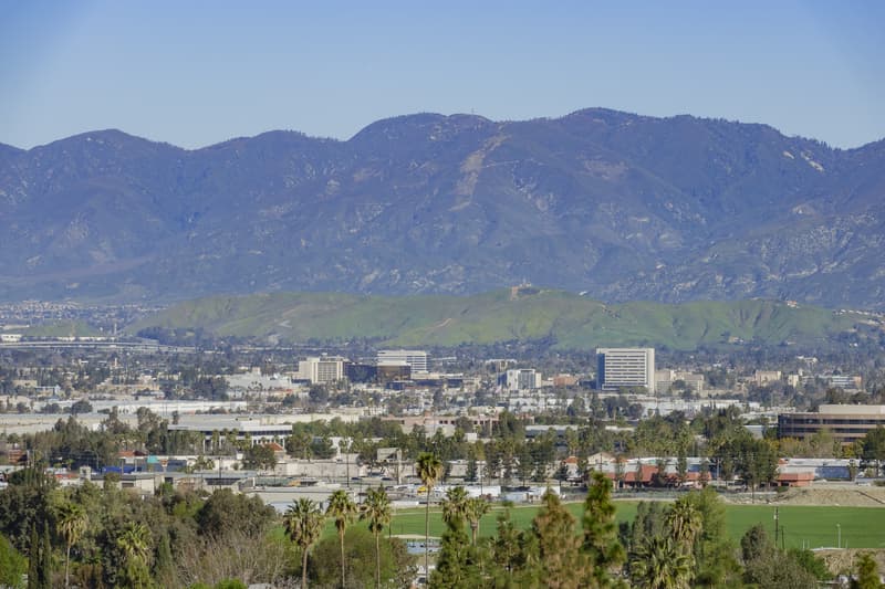 Elevated view looking over Blue Zone secrets spot Loma Linda in California, USA