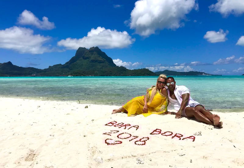 Lana and Ricky in one of their trips to Bora Bora.