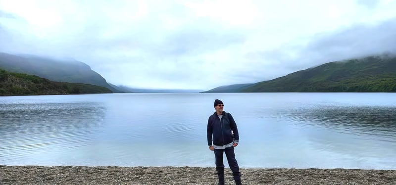 Mike in front of a lake outside Ushaia-1