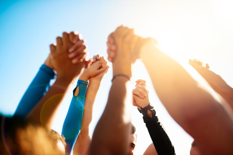 Holding hands as part of belonging to a faith based community