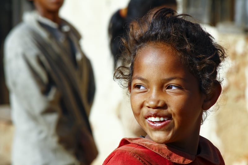 Smiling poor african girl, Madagascar