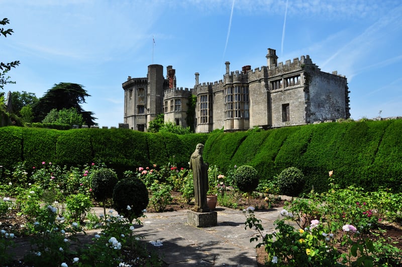 Thornbury Castle, England garden view during the day