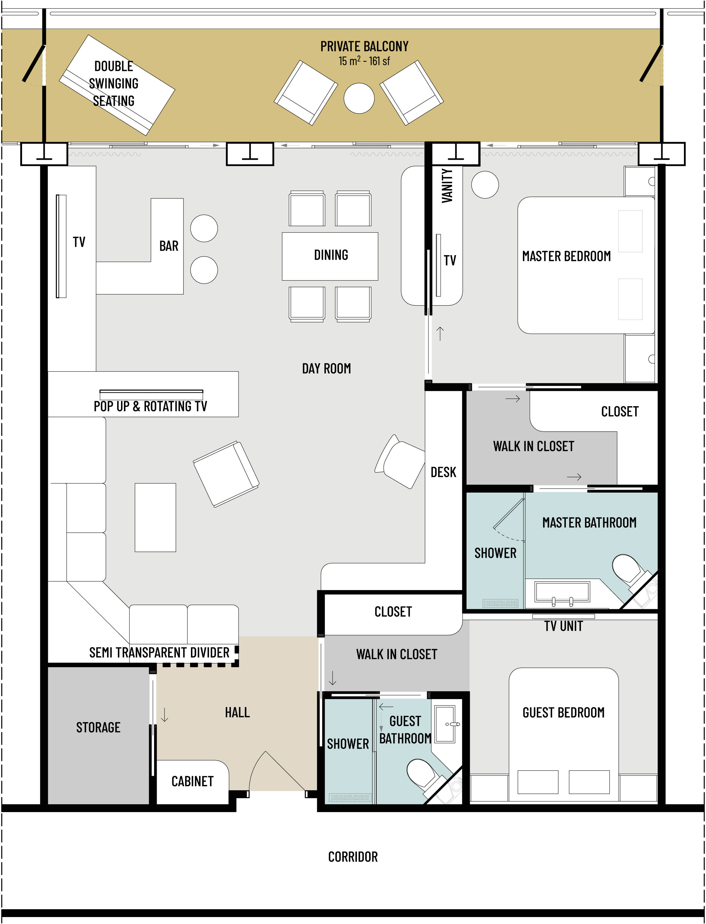 Floorplans of RU4.2 to buy an apartment on a cruise ship